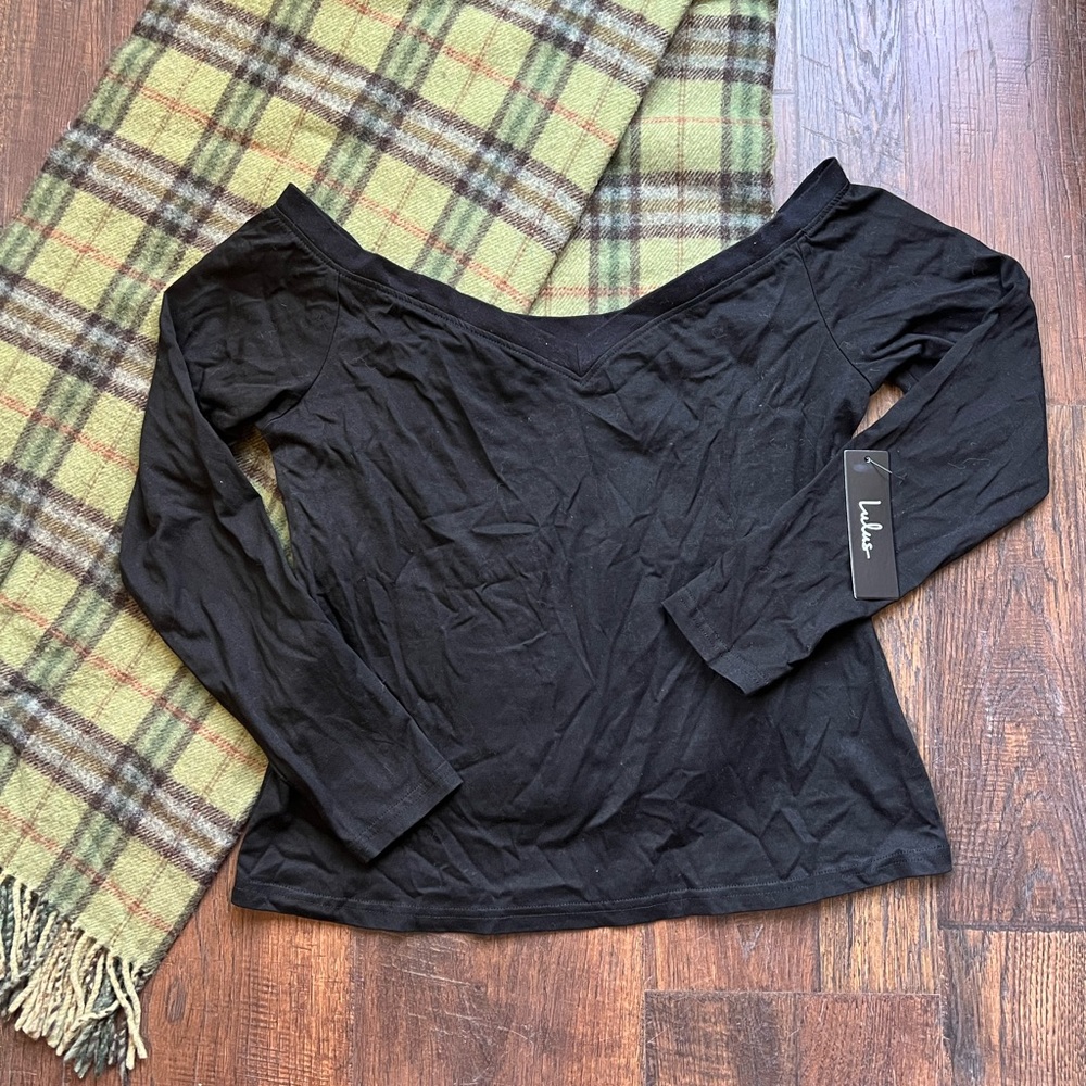 Lulus Off-the-Shoulder Cropped Long Sleeve